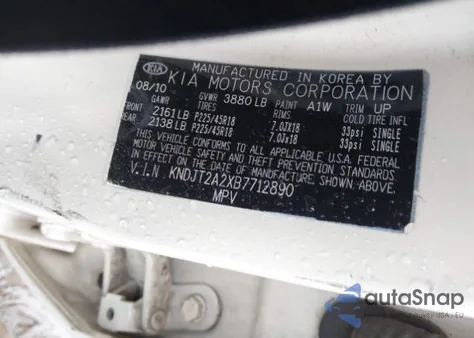 2011 Kia Soul ! z USA, uszkodzony, nr VIN KNDJT2A2XB7712890